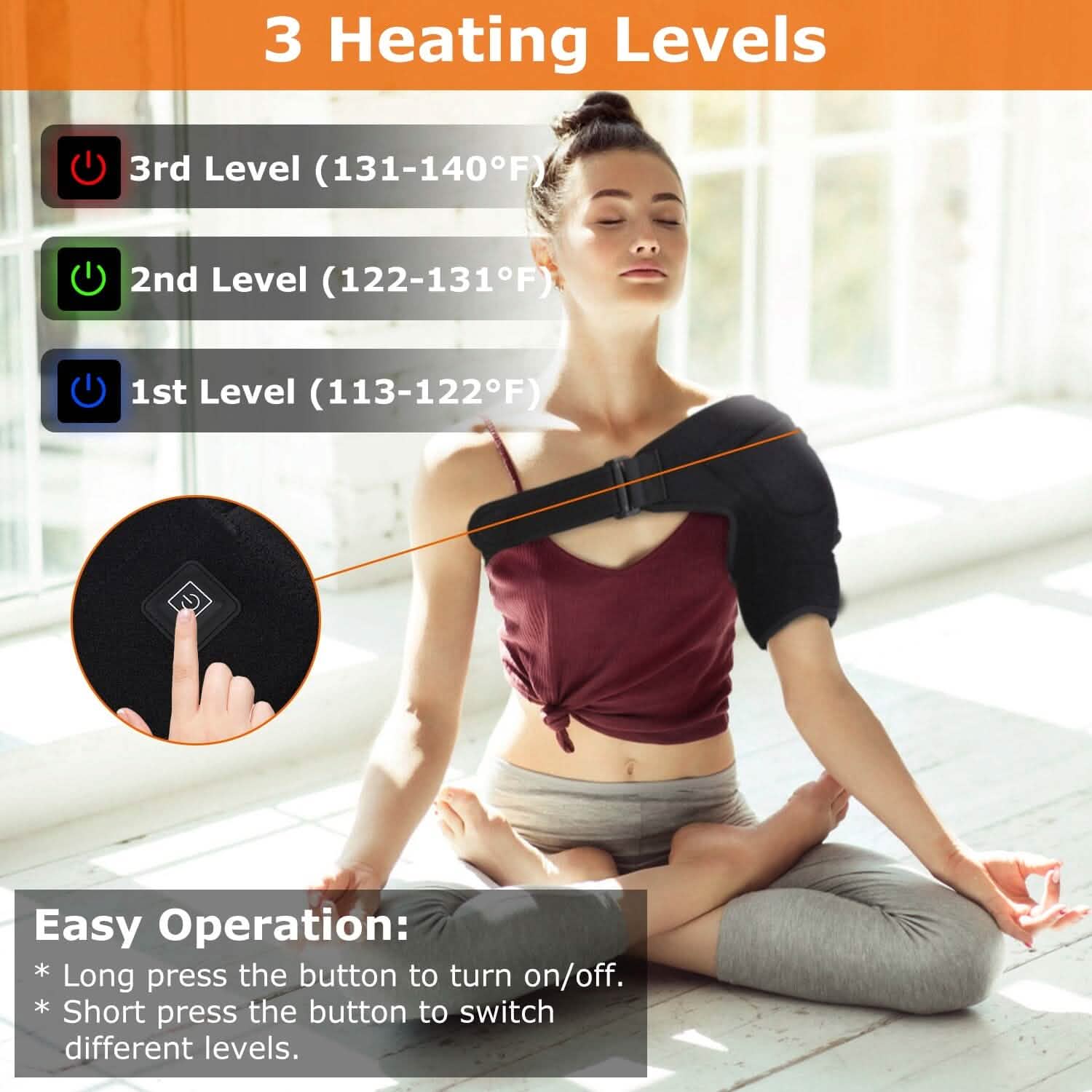 Electric Heating Pad Therapy Shoulder Heating Wrap Compression Sleeve Health & Wellness - Tophatter Daily Deals
