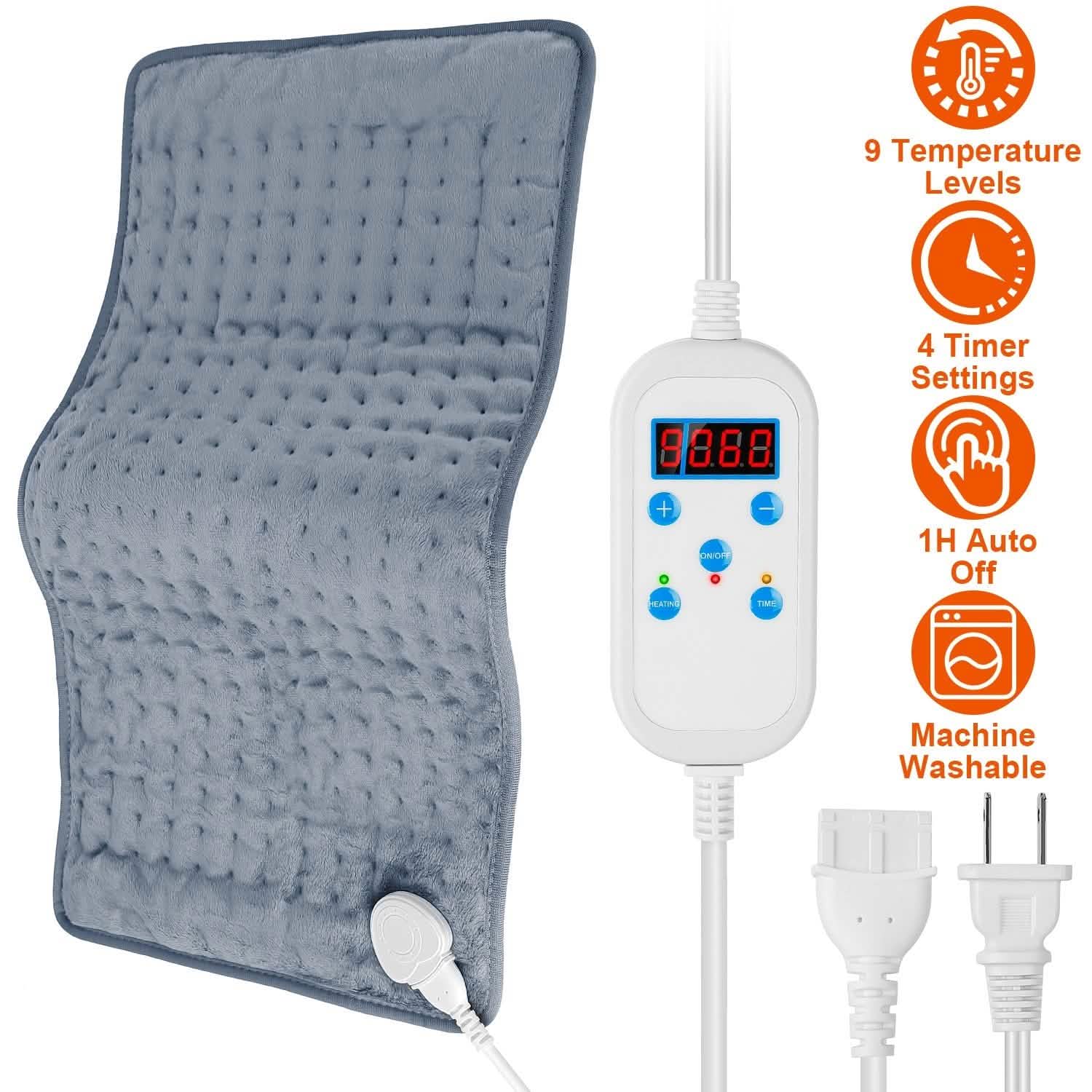 Electric Heating Pad with 9 Temperature Levels Health & Wellness - Tophatter Daily Deals