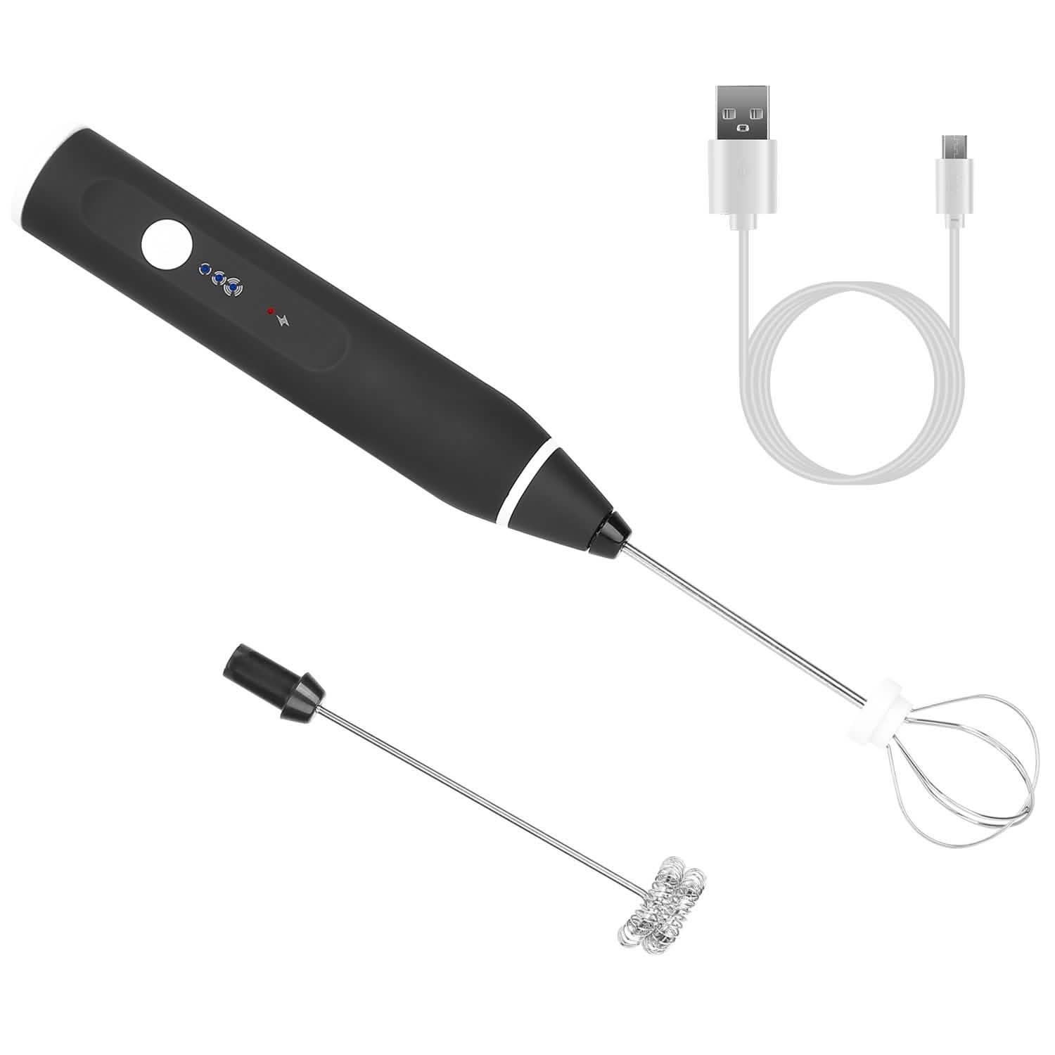 Electric Milk Frother with 2 Whisk Heads Kitchen Tools & Gadgets - Tophatter Daily Deals