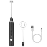 Electric Milk Frother with 2 Whisk Heads Kitchen Tools & Gadgets - Tophatter Daily Deals