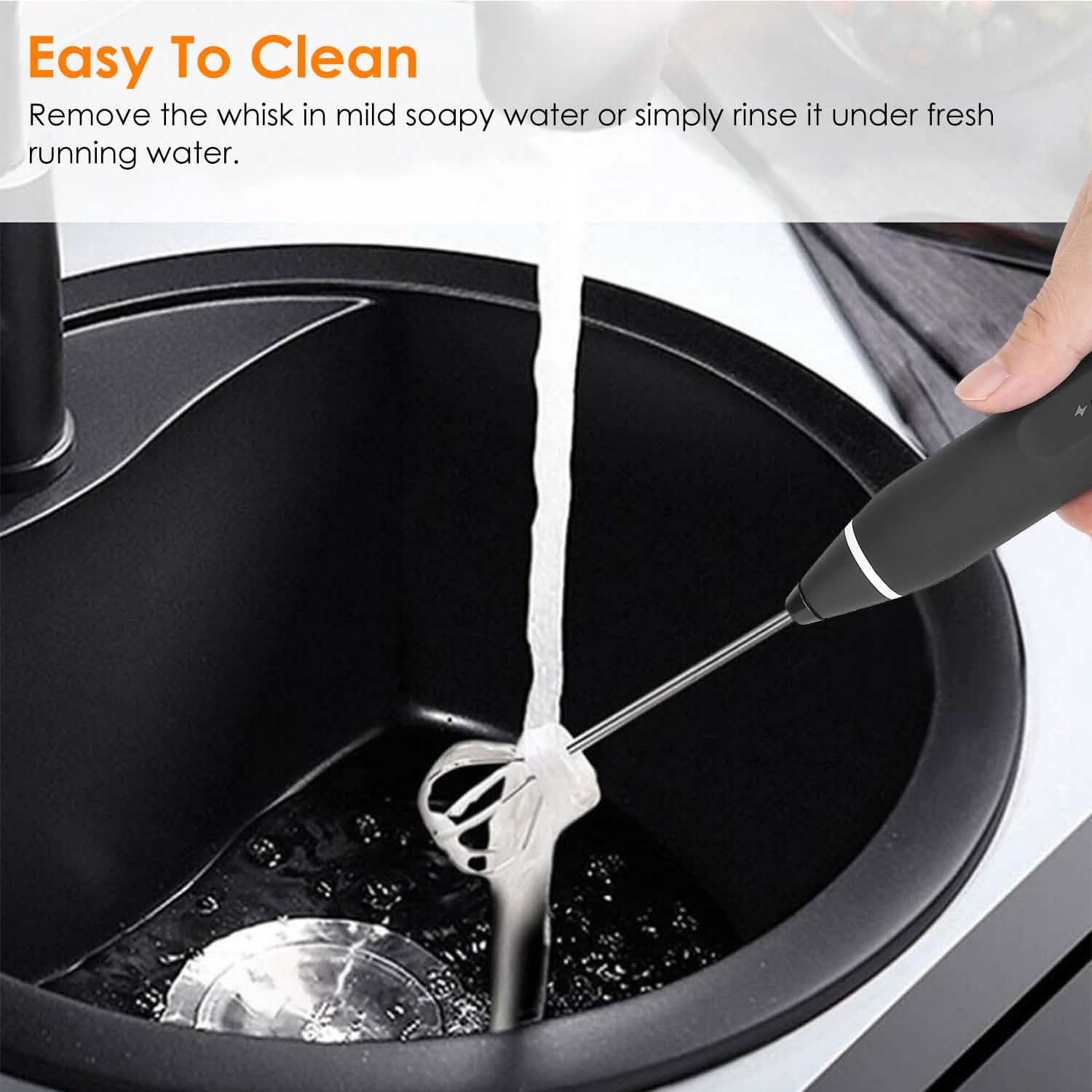 Electric Milk Frother with 2 Whisk Heads Kitchen Tools & Gadgets - Tophatter Daily Deals