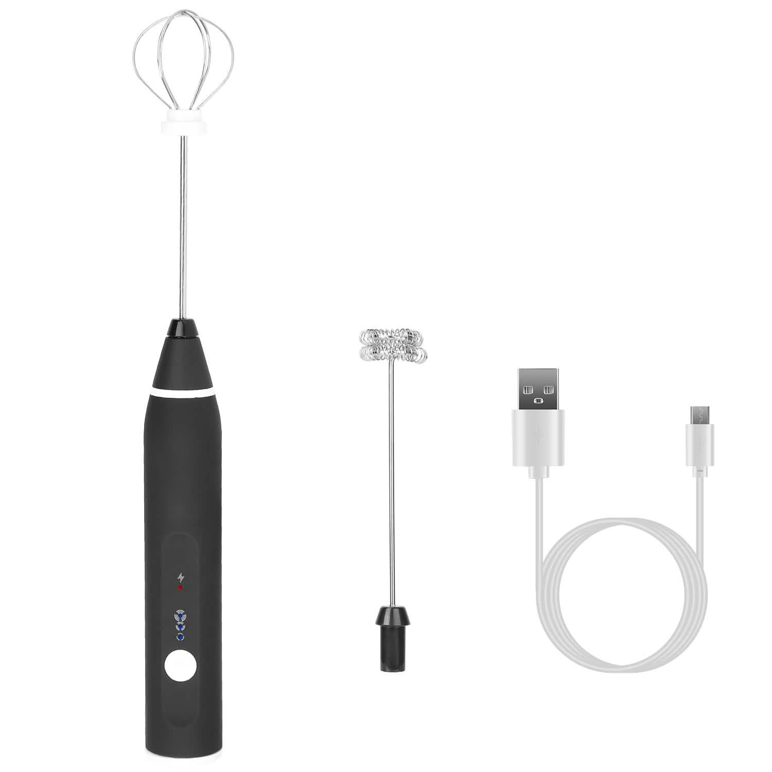 Electric Milk Frother with 2 Whisk Heads Kitchen Tools & Gadgets - Tophatter Daily Deals