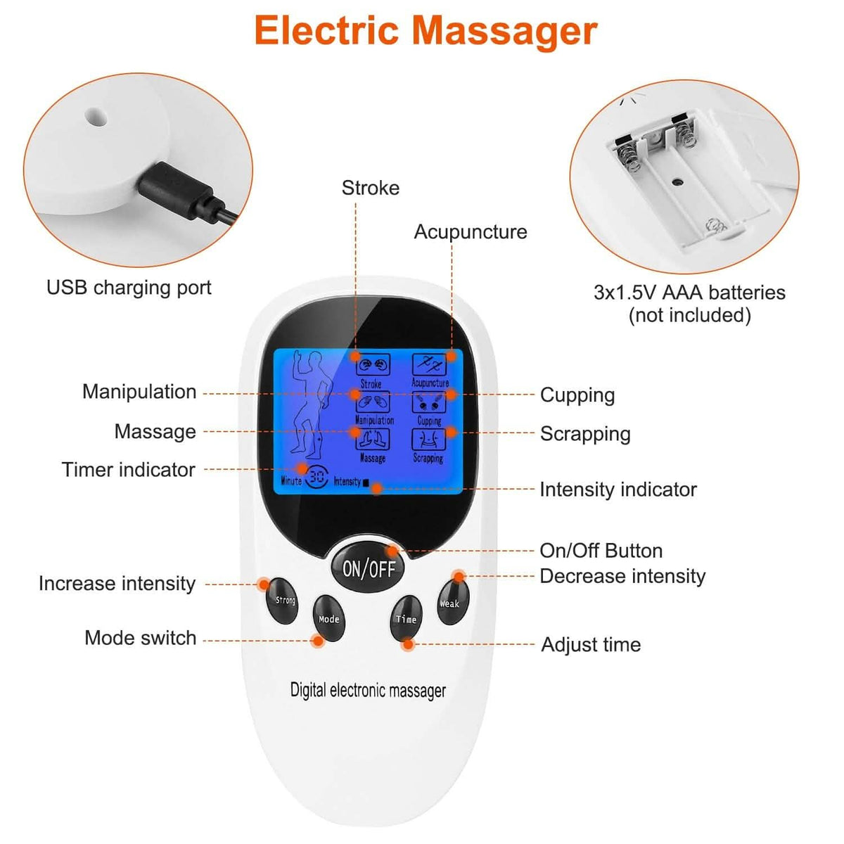 Electric Muscle Stimulator with Electrode Pads Wires Health & Wellness - Tophatter Daily Deals