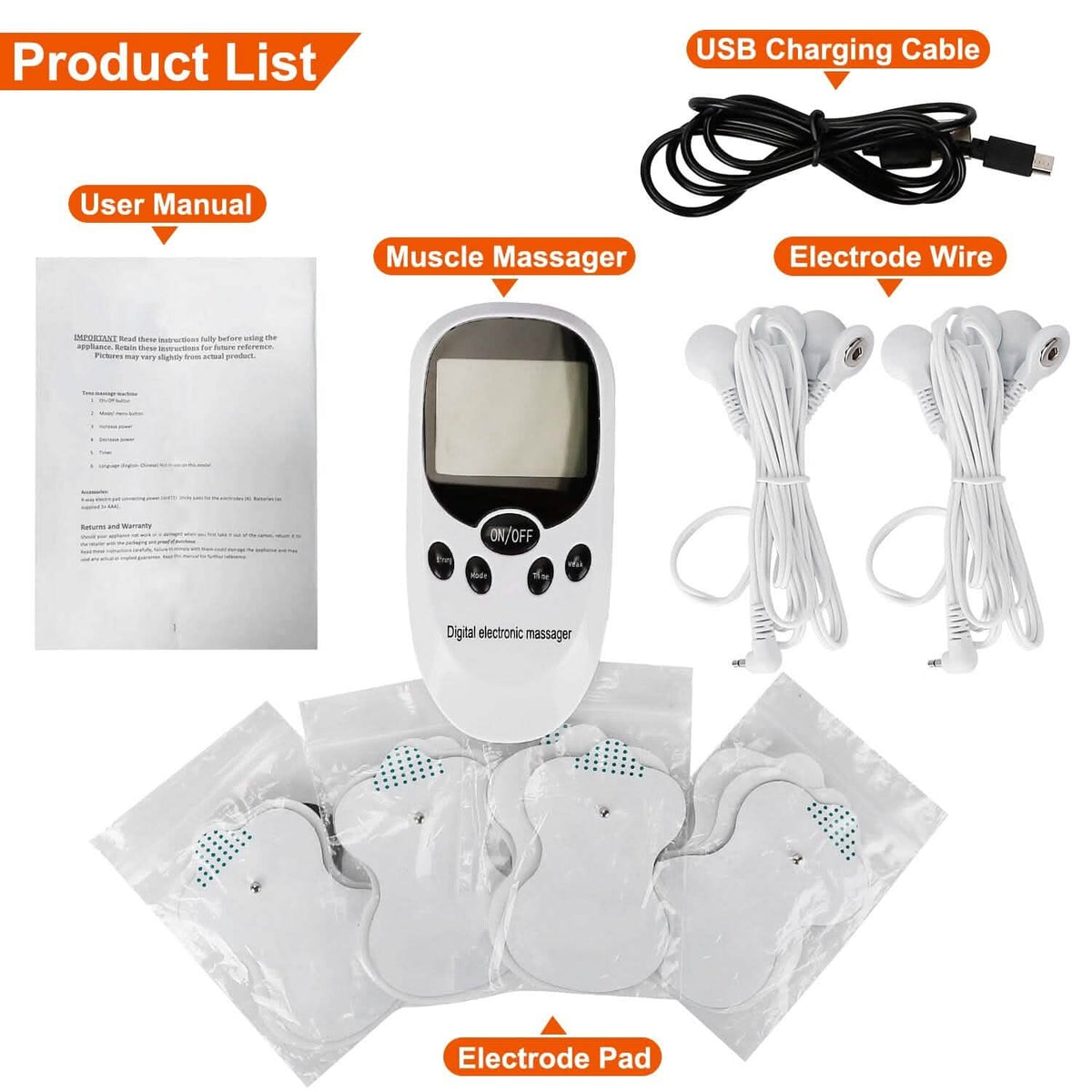 Electric Muscle Stimulator with Electrode Pads Wires Health & Wellness - Tophatter Daily Deals