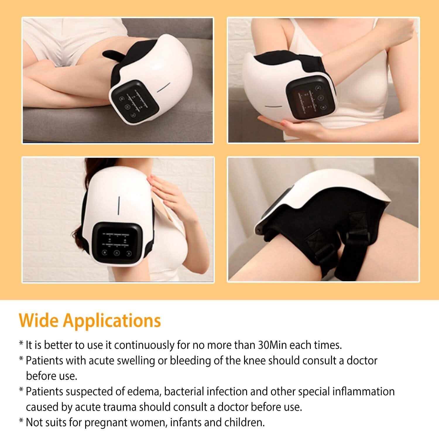 Electric Rechargeable Knee Massager Infrared Heat Pain Relief Therapy Health & Wellness - Tophatter Daily Deals
