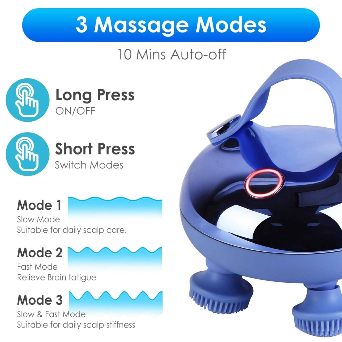 Electric Rechargeable Scalp Massager Health & Wellness - Tophatter Daily Deals