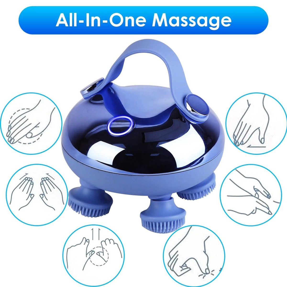 Electric Rechargeable Scalp Massager Health & Wellness - Tophatter Daily Deals