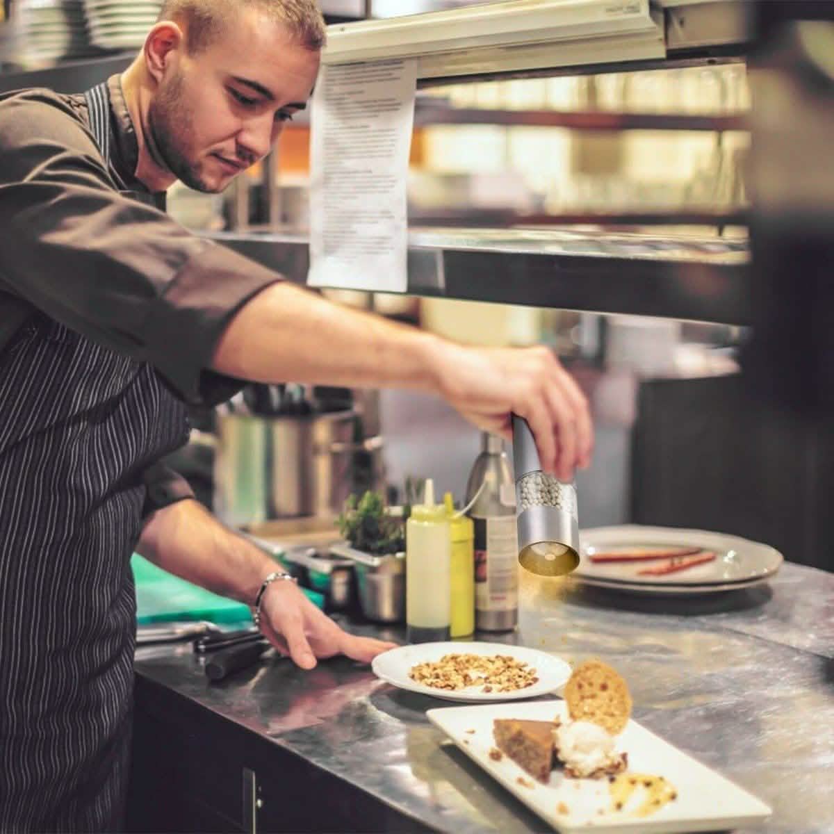 Electric Salt Pepper Grinder with Light Adjustable Coarseness Kitchen Tools & Gadgets - Tophatter Daily Deals