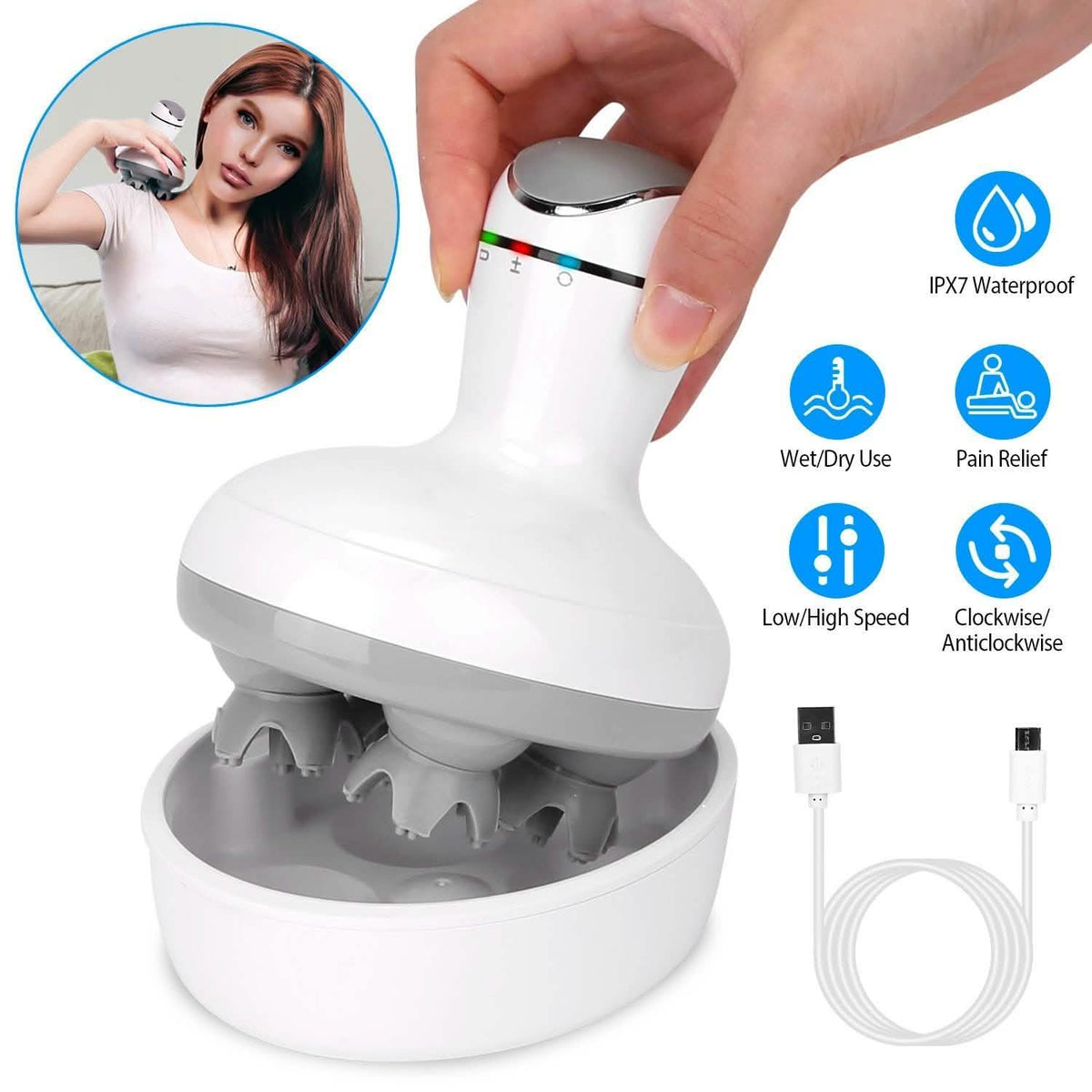 Electric Scalp Massager Handheld Health & Wellness - Tophatter Daily Deals