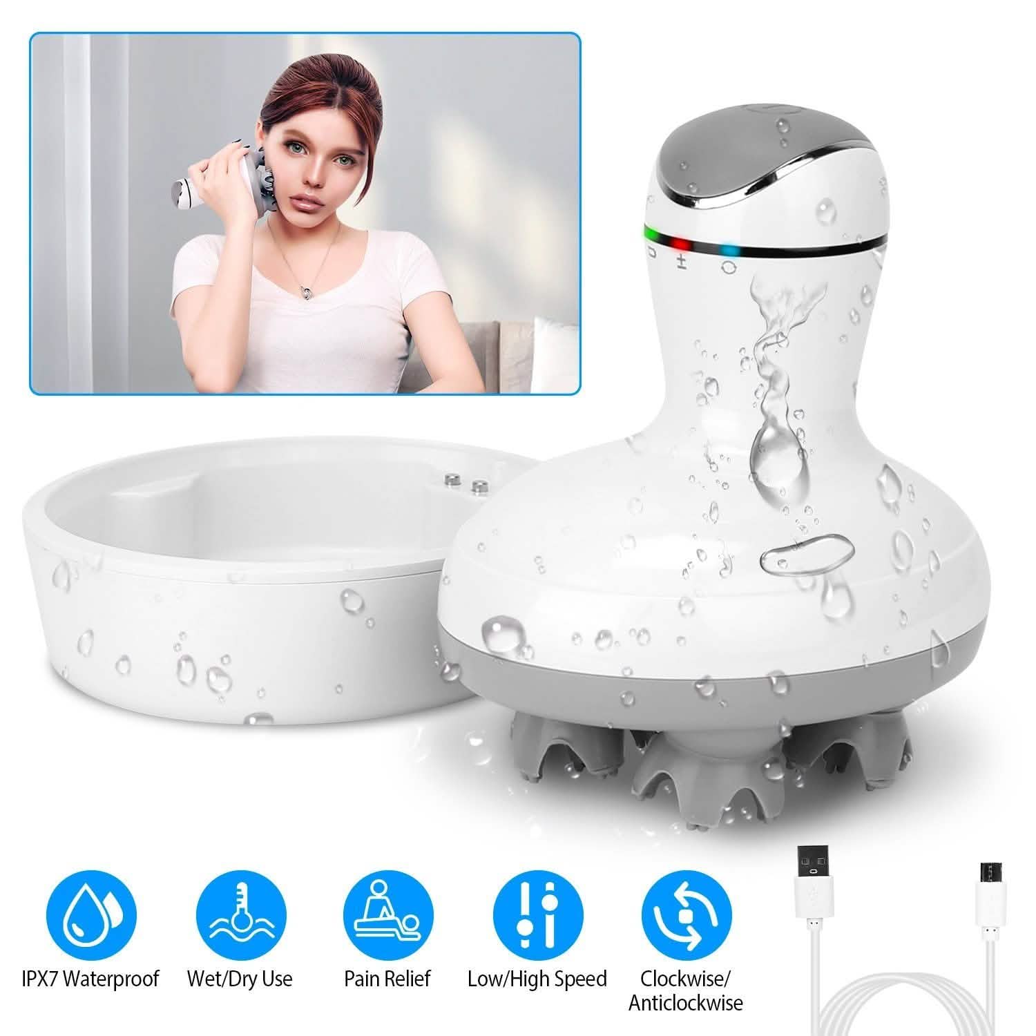 Electric Scalp Massager Handheld Health & Wellness - Tophatter Daily Deals