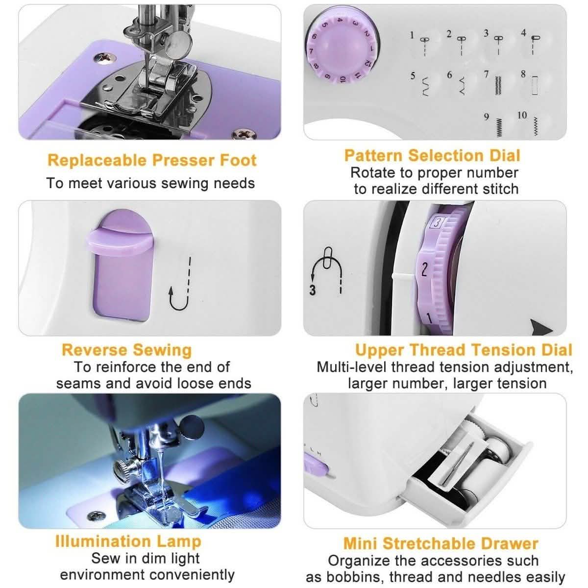 Electric Sewing Machine 12 Stitches with Foot Pedal Household Appliances - Tophatter Daily Deals