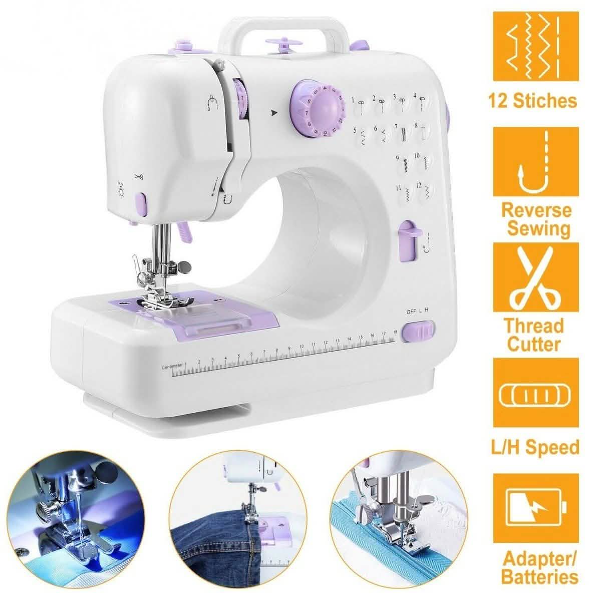 Electric Sewing Machine 12 Stitches with Foot Pedal Household Appliances - Tophatter Daily Deals