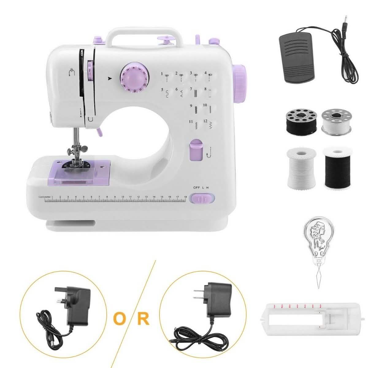 Electric Sewing Machine 12 Stitches with Foot Pedal Household Appliances - Tophatter Daily Deals