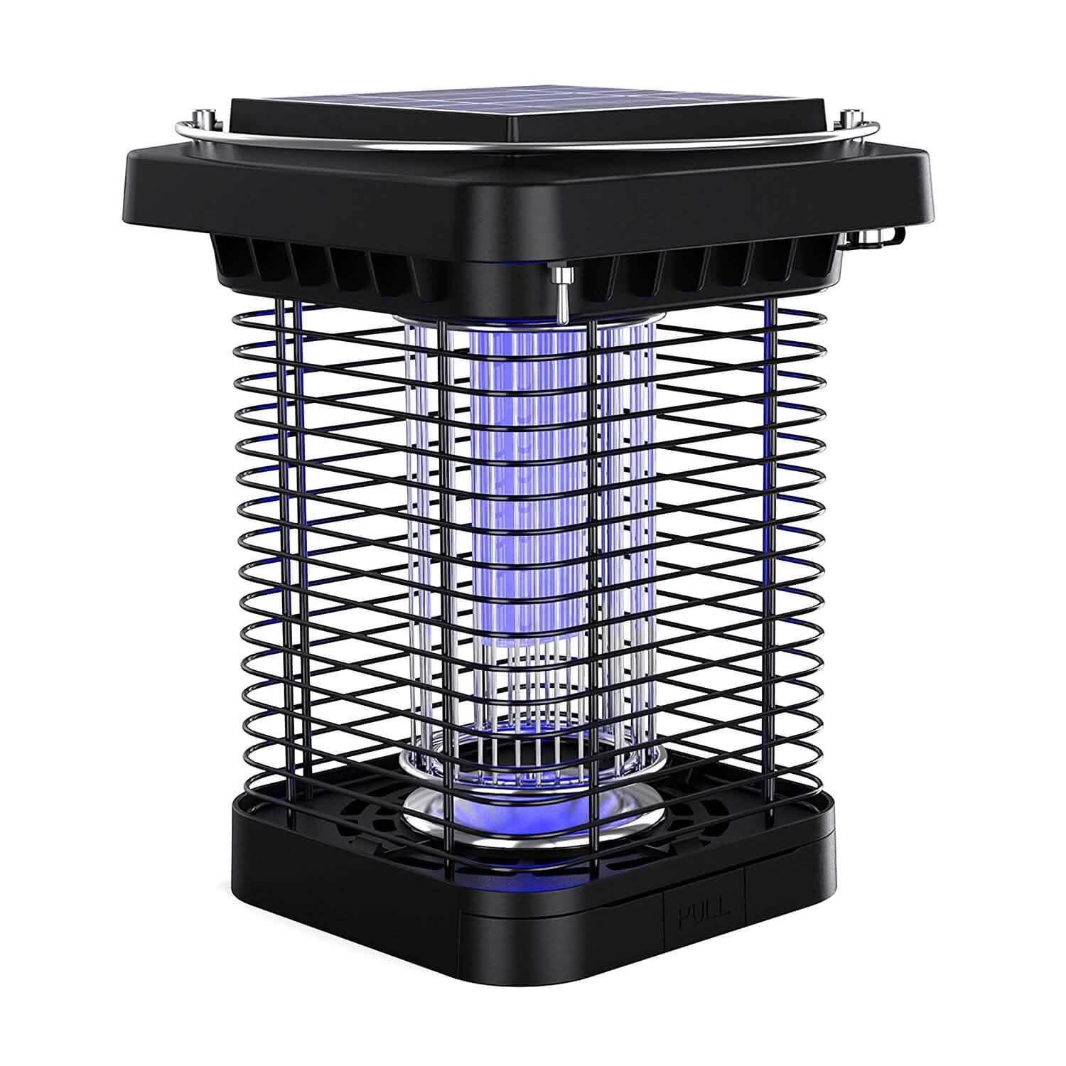 Electric Solar Powered Bug Zapper Lamp IP65 Waterproof for Indoor and Outdoor Pest Control - Tophatter Daily Deals