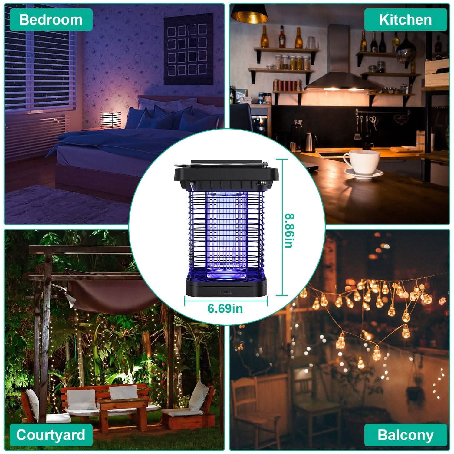 Electric Solar Powered Bug Zapper Lamp IP65 Waterproof for Indoor and Outdoor Pest Control - Tophatter Daily Deals