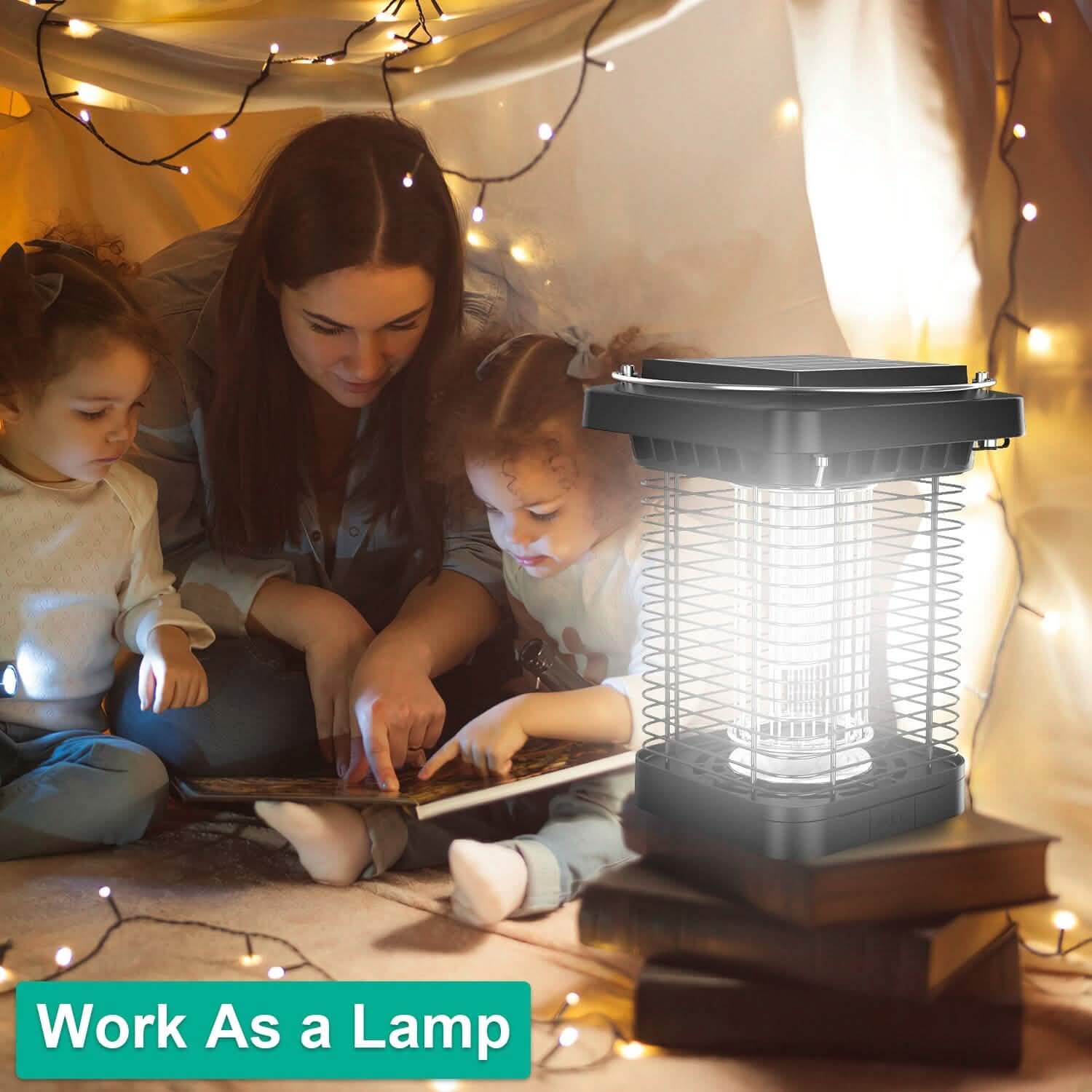 Electric Solar Powered Bug Zapper Lamp IP65 Waterproof for Indoor and Outdoor Pest Control - Tophatter Daily Deals