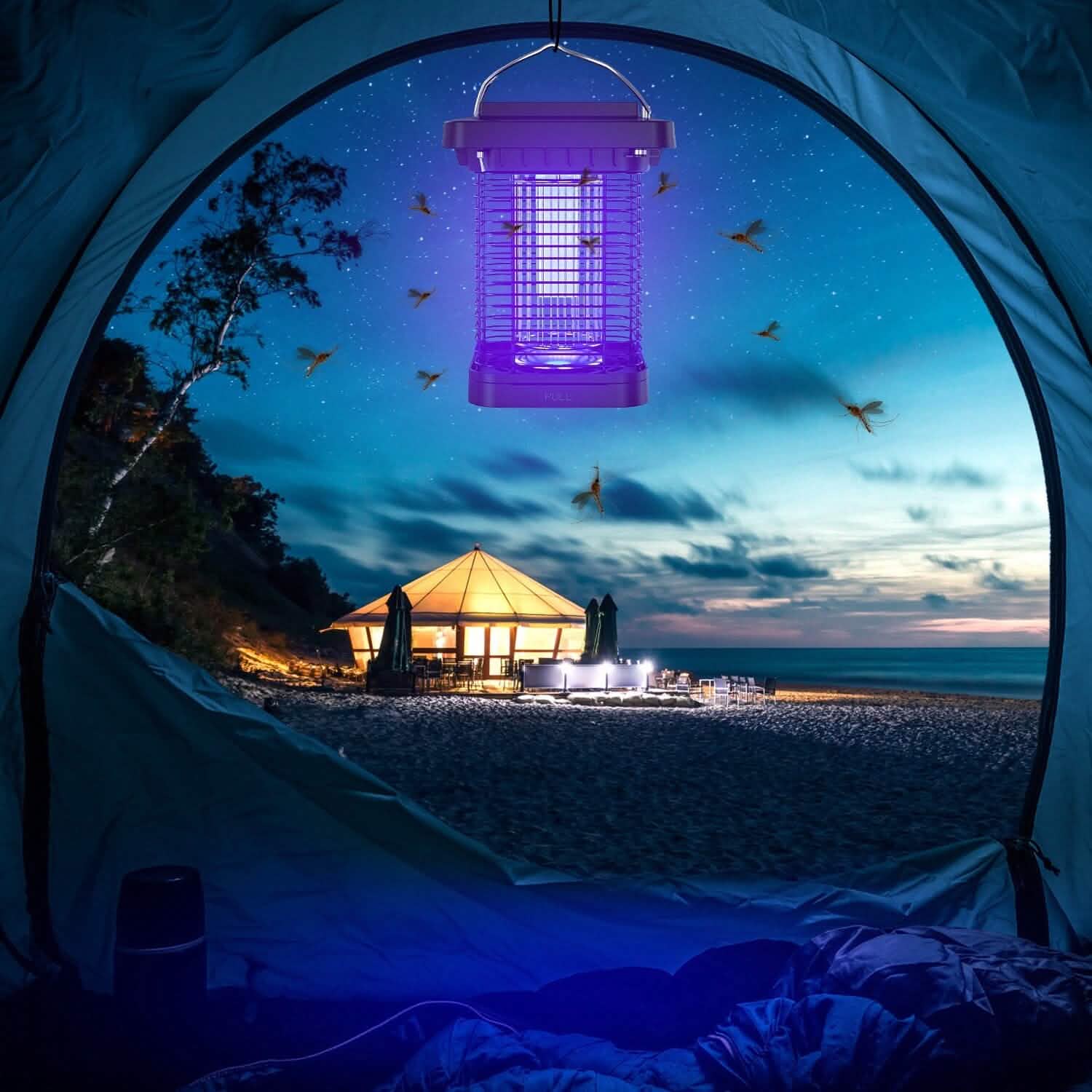 Electric Solar Powered Bug Zapper Lamp IP65 Waterproof for Indoor and Outdoor Pest Control - Tophatter Daily Deals