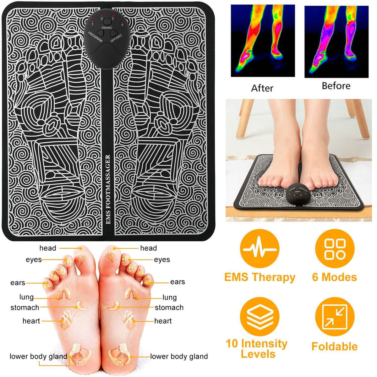 Electric Stimulator Massage Pad Health & Wellness - Tophatter Daily Deals