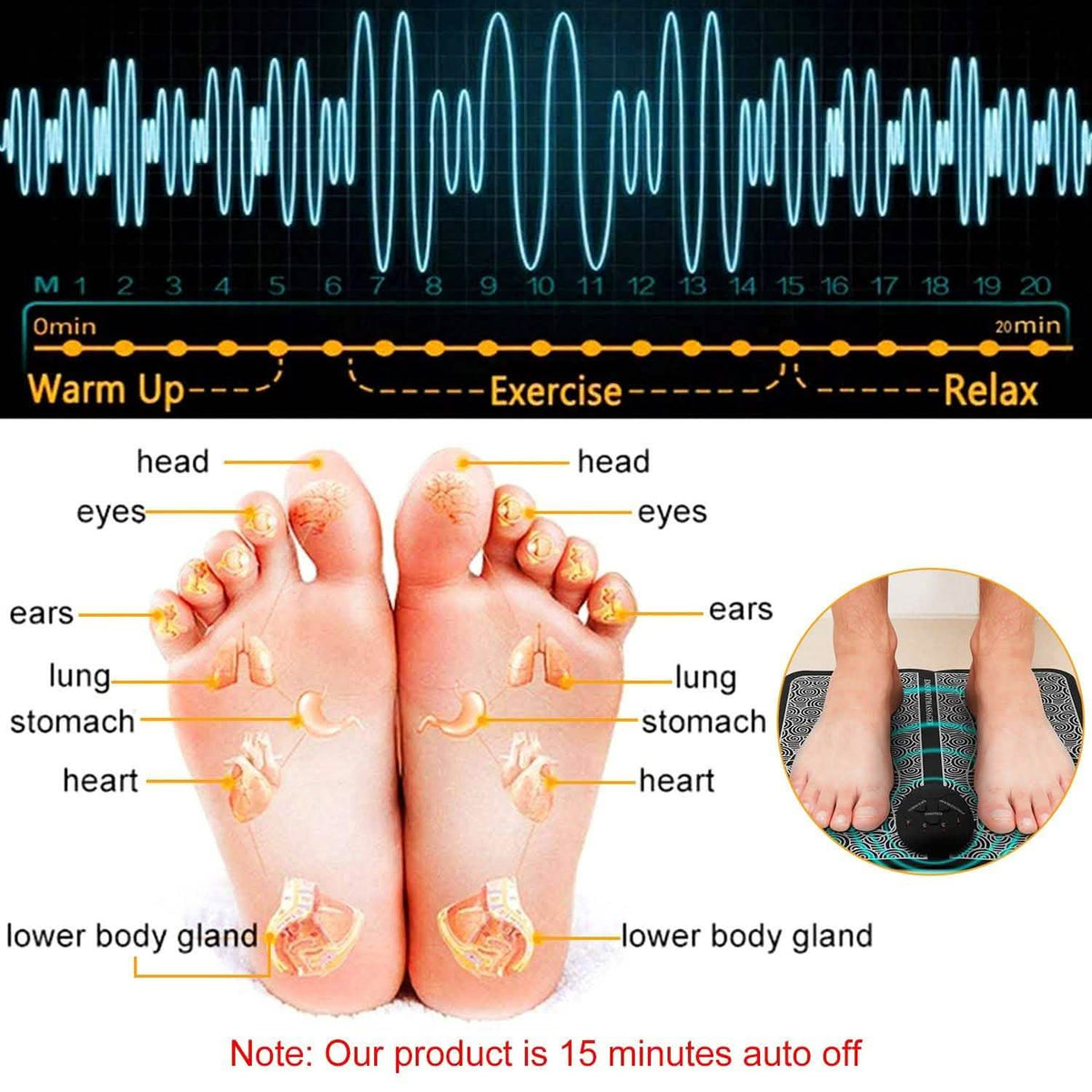 Electric Stimulator Massage Pad Health & Wellness - Tophatter Daily Deals