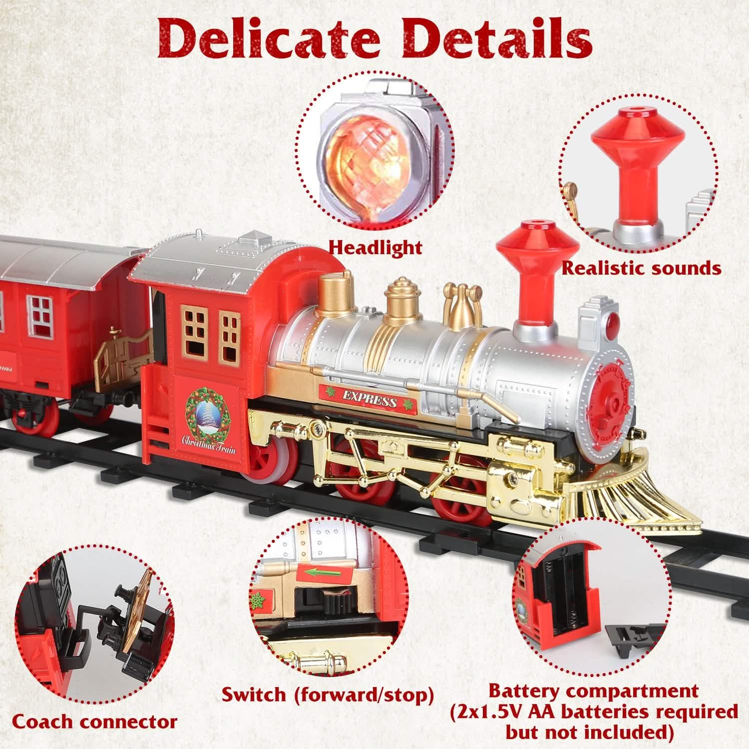 Electric Train Set Steam Locomotive Passenger Coach Coal with Sounds Light Railway Toys & Games - Tophatter Daily Deals