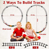 Electric Train Set Steam Locomotive Passenger Coach Coal with Sounds Light Railway Toys & Games - Tophatter Daily Deals