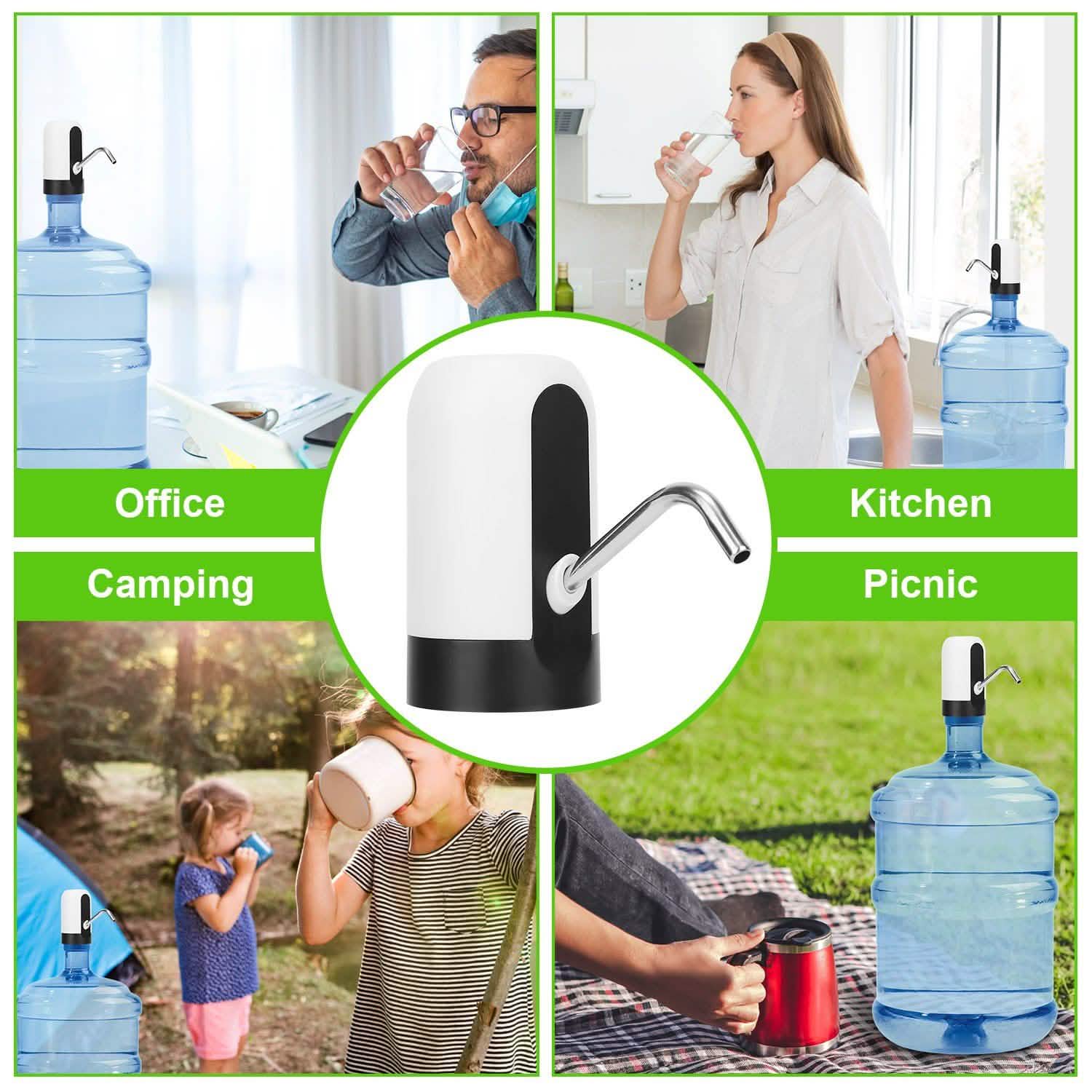 Electric Water Bottle Dispenser Rechargeable Automatic Drinking Water Bottle Pump Kitchen Tools & Gadgets - Tophatter Daily Deals