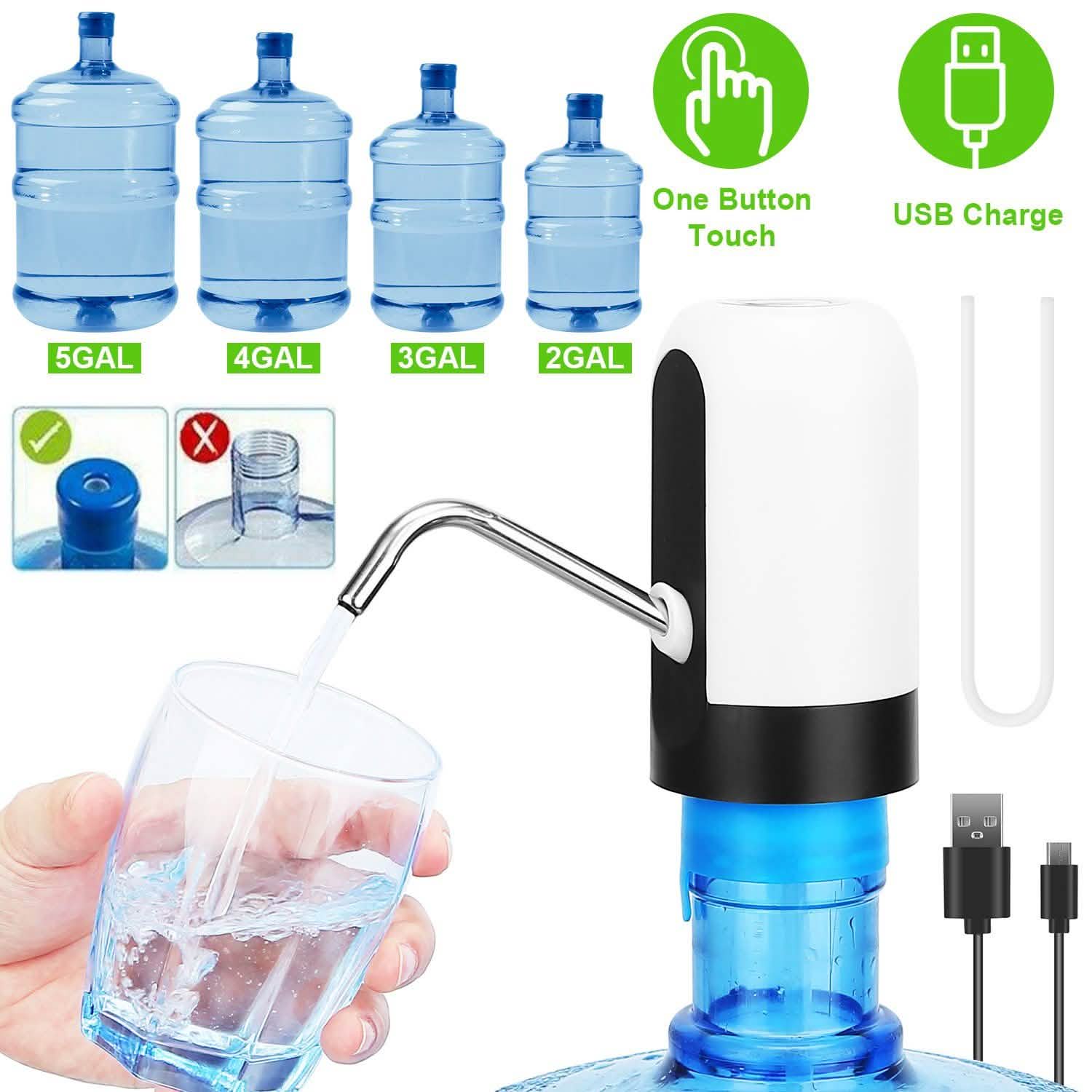 Electric Water Bottle Dispenser Rechargeable Automatic Drinking Water Bottle Pump Kitchen Tools & Gadgets - Tophatter Daily Deals
