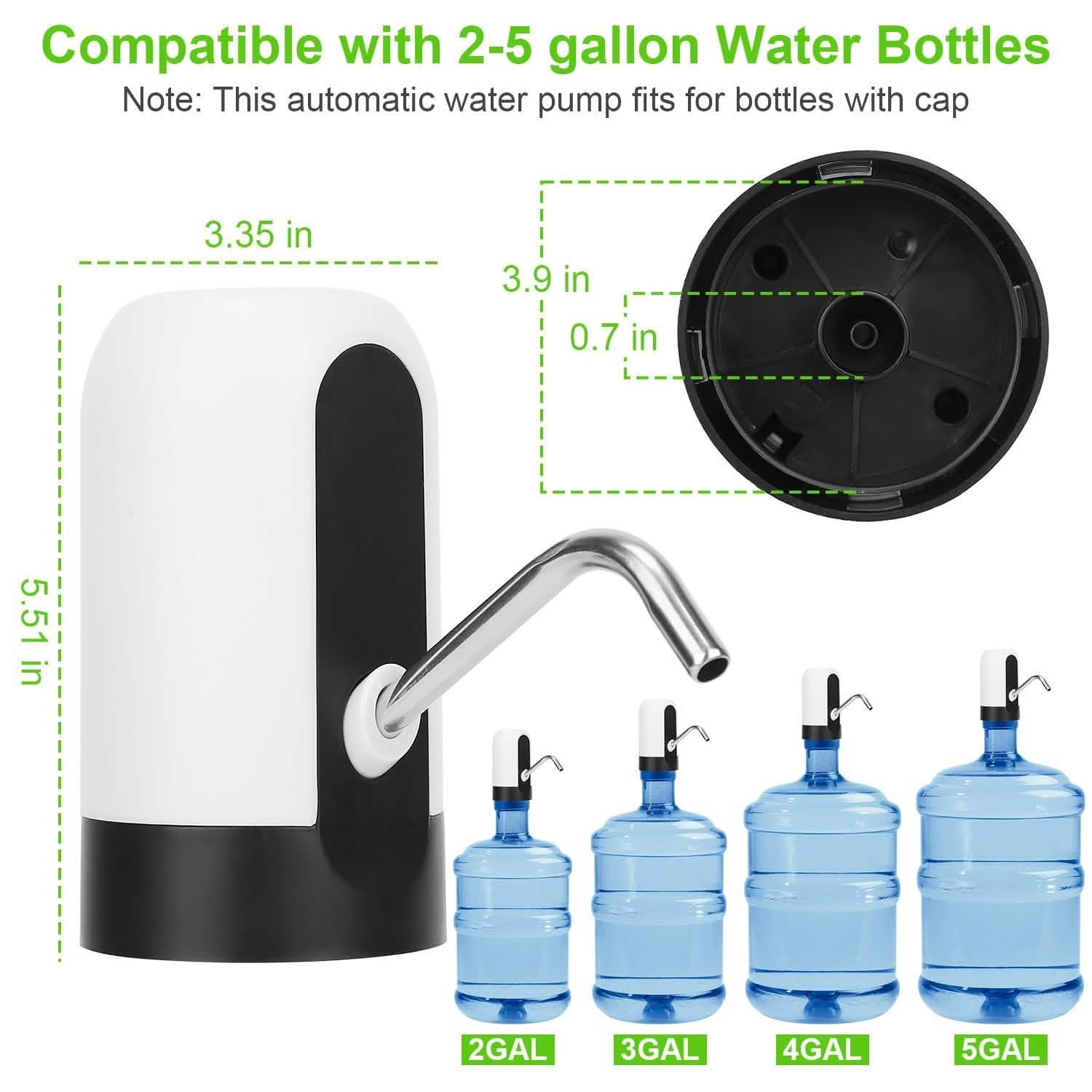 Electric Water Bottle Dispenser Rechargeable Automatic Drinking Water Bottle Pump Kitchen Tools & Gadgets - Tophatter Daily Deals