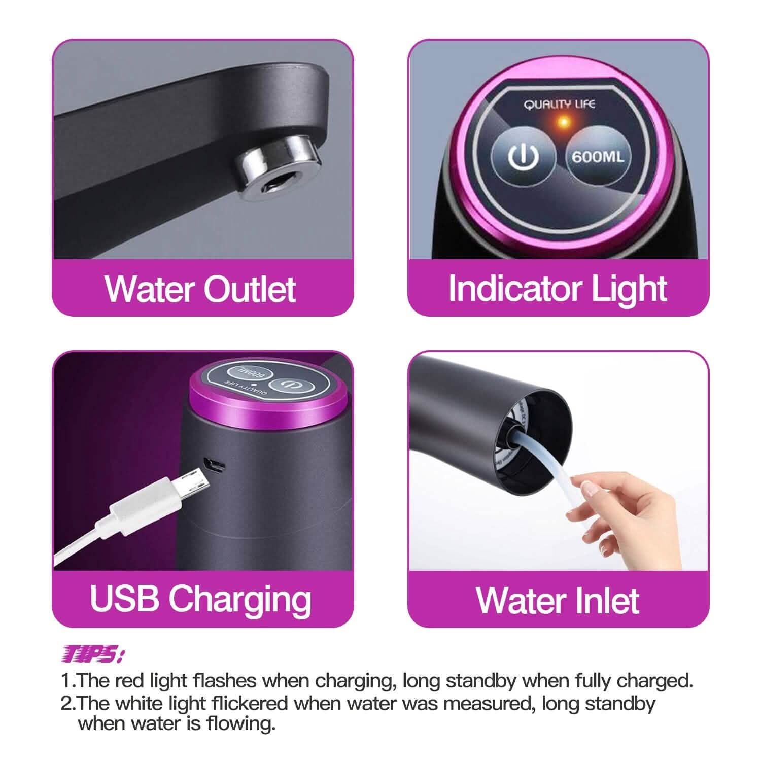 Electric Water Dispenser 40 Gallon USB Rechargeable Kitchen Tools & Gadgets - Tophatter Daily Deals