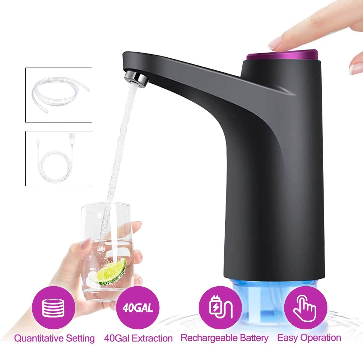 Electric Water Dispenser 40 Gallon USB Rechargeable Kitchen Tools & Gadgets - Tophatter Daily Deals