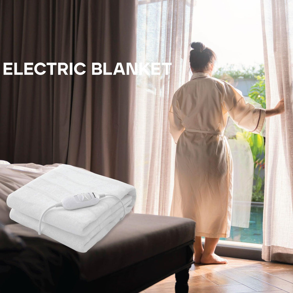 King Size Electric Blankets - 3 Heat Settings Single Double King Size Super Soft Cosy Fleece Blanket Blankets - Tophatter Daily Deals