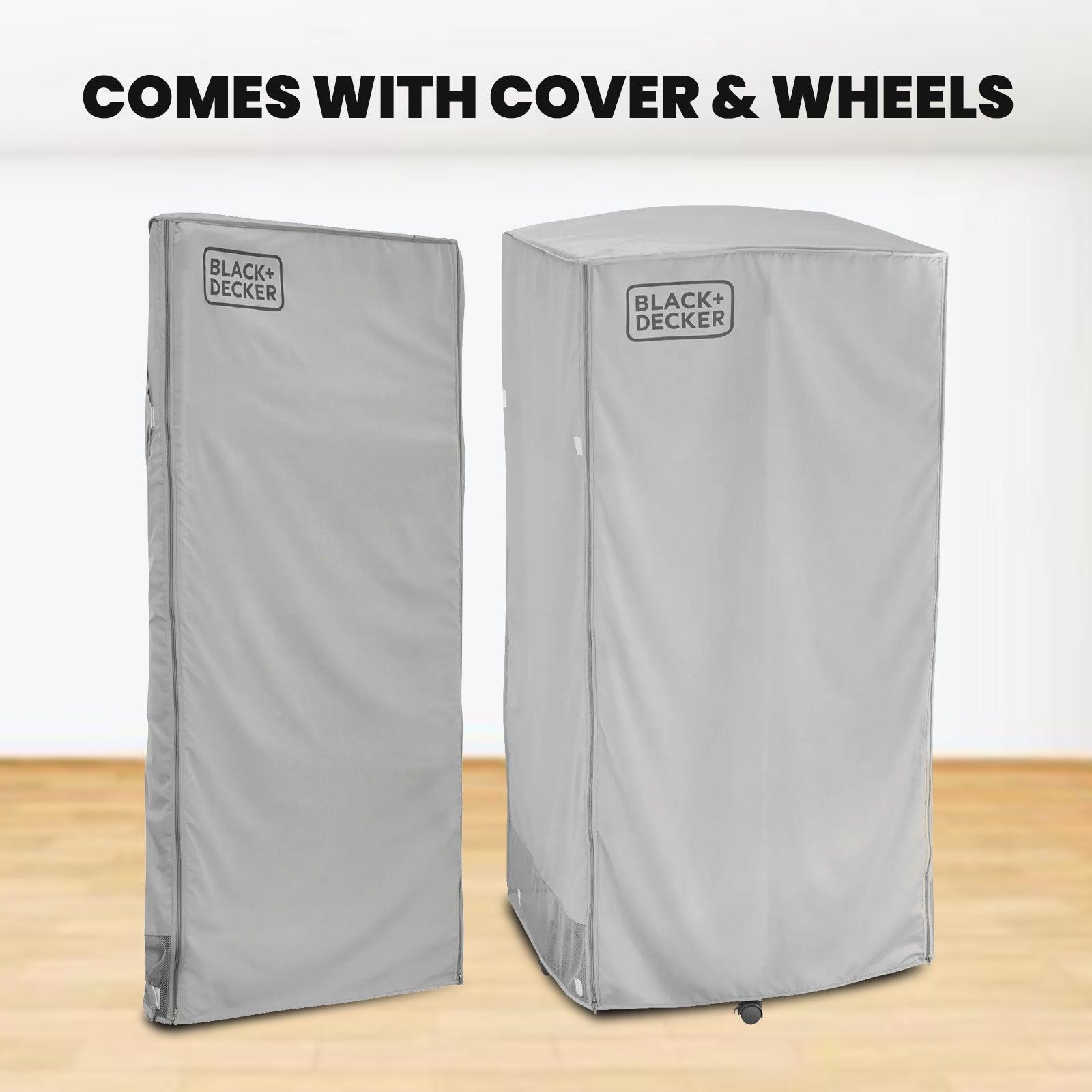 Electrical Clothes Airer - Black+Decker Electric Heated Clothes Airer / Low Energy / Large Drying Space 3-Tier Heated Airer With Cover Apparel & Accessories - Tophatter Daily Deals