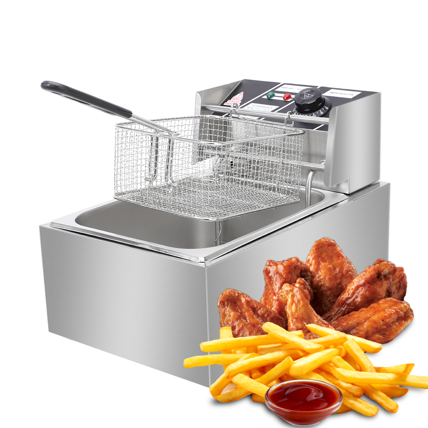 Electric Deep Frying Machine – 6L Oil Capacity Stainless Steel Fryer with Adjustable Temperature Cookware - Tophatter Daily Deals