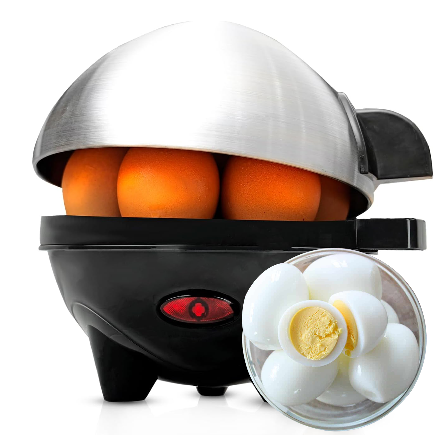 Electric Egg Boiler – 7 Egg Capacity Steamer Cooker with Auto Shut-Off & Measuring Cup Kitchen - Tophatter Daily Deals