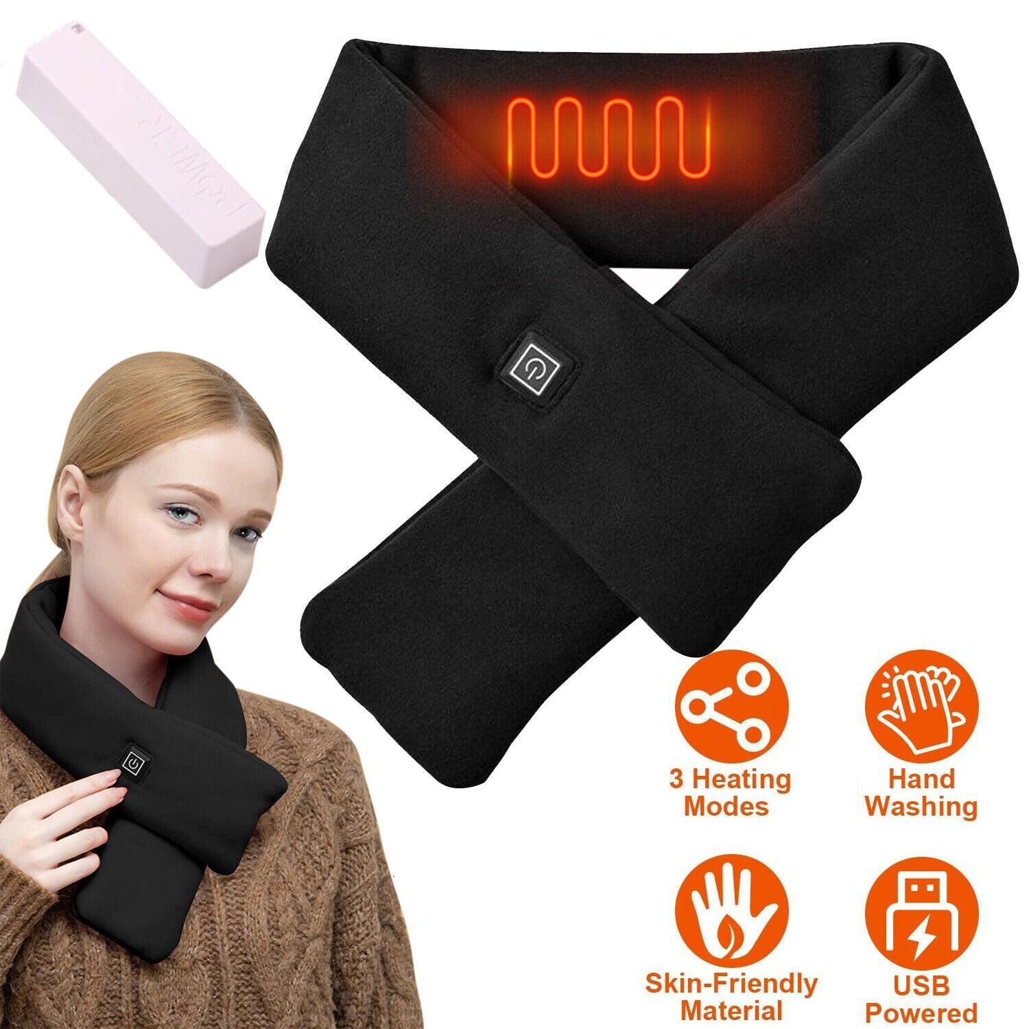Electric Heated Scarf - Pro Electric Heated Scarf with 3 Heating Levels USB Rechargeable Heating Scarf Clothing - Tophatter Daily Deals