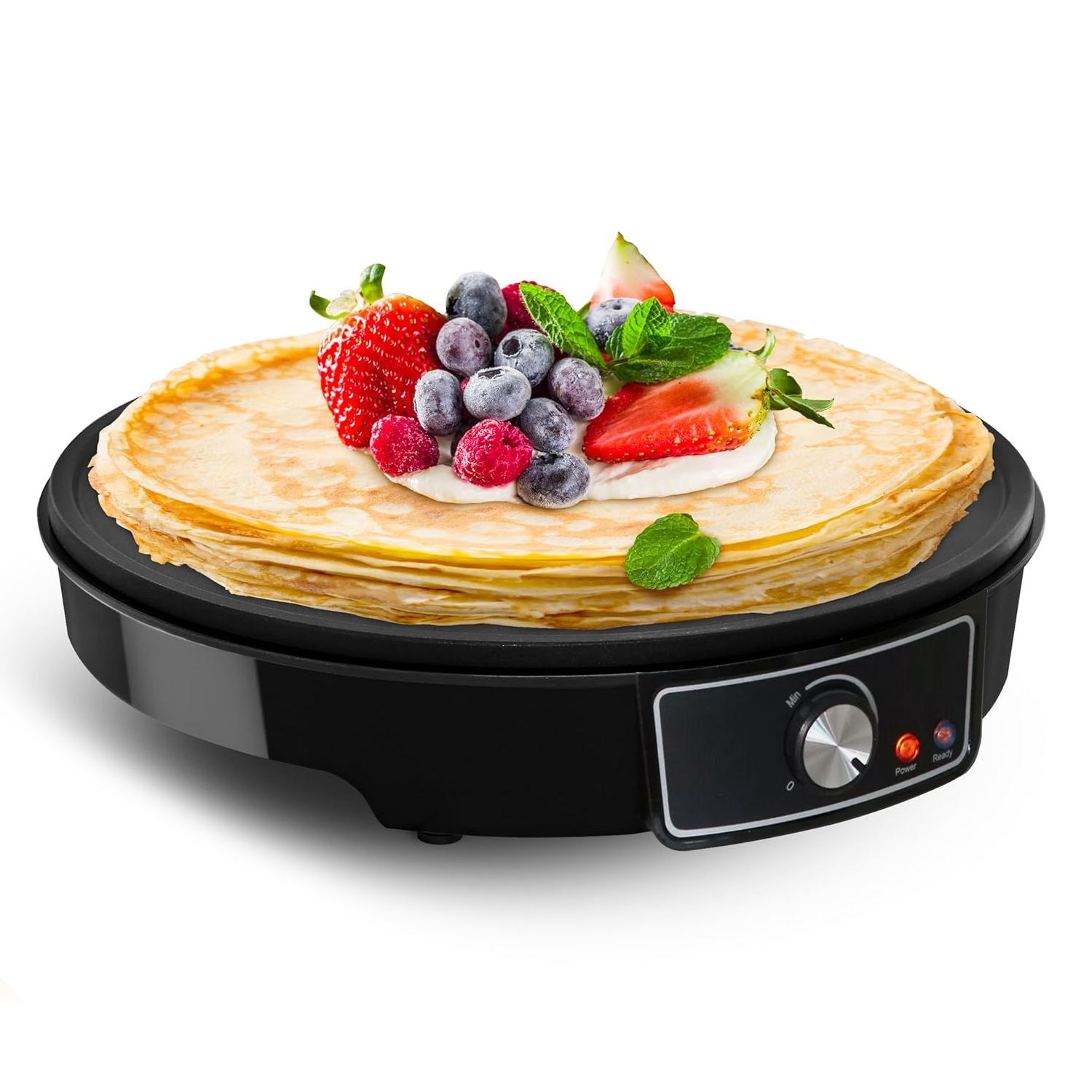 Electric Hot Plates – 1000W Electric Crepe & Pancake Maker Non Stick 30cm Cooking Plate with Utensils Kitchen - Tophatter Daily Deals