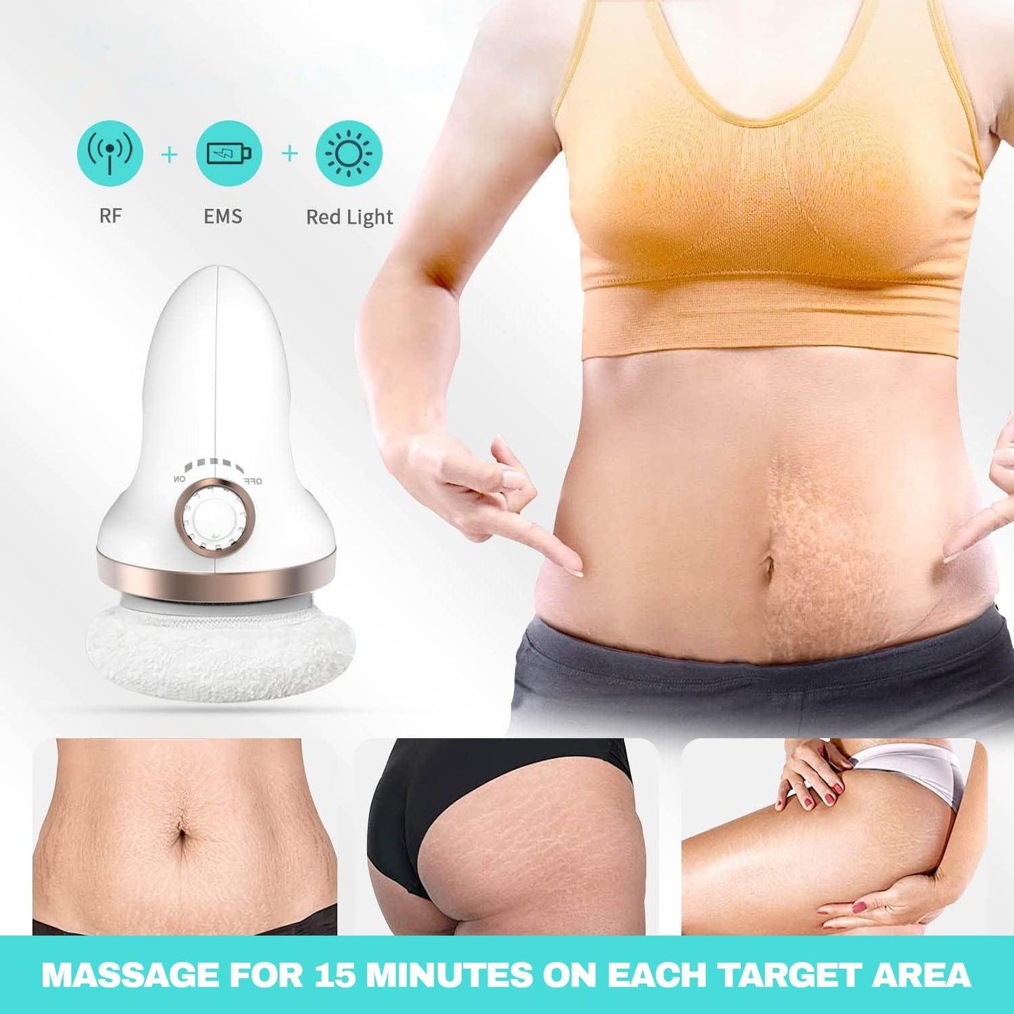 Anti Cellulite Massager - Cellulite Remover With 3 Washable Pads Handheld Anti-cellulite Massager UK Health & Beauty - Tophatter Daily Deals