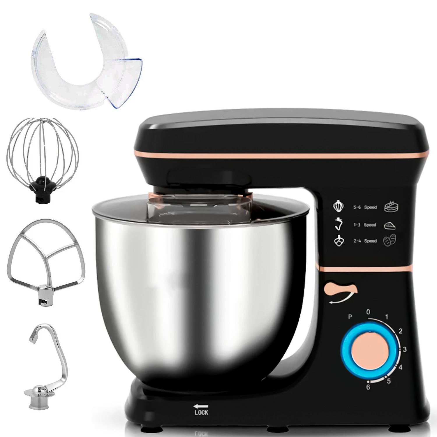 Electric Mixer with Bowl – 5L Stand Mixer for Baking with Dough Hook & Whisk Attachments Electric mixer with bowl - Tophatter Daily Deals