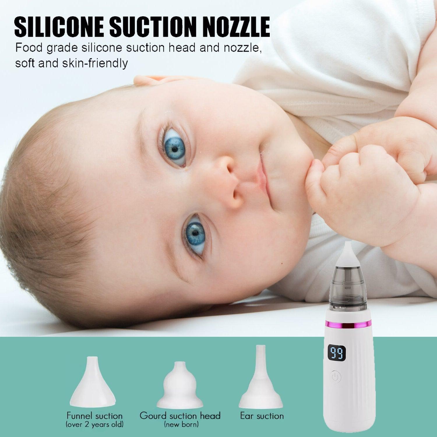 Electric Nose Aspirator - Rechargeable Baby Nasal Aspirator Safe Hygienic Nose Cleaner for Infant Baby & Toddler - Tophatter Daily Deals
