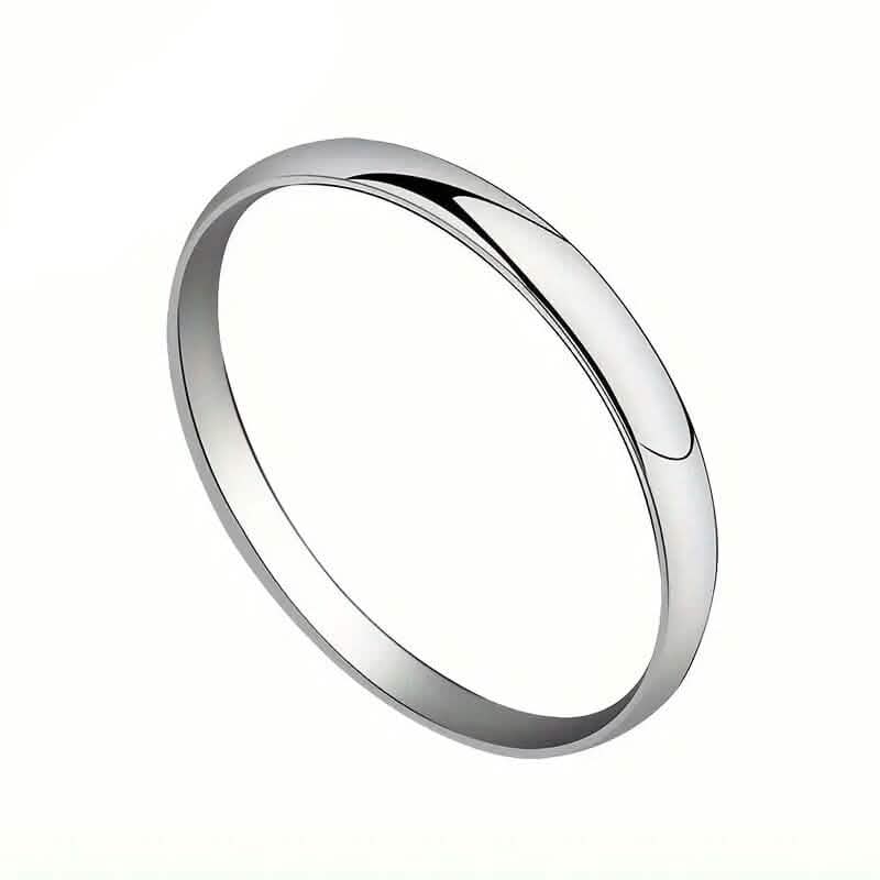 Silver Tone Classic Domed Wedding Band Ring 2mm Rings - Tophatter Daily Deals