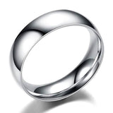Silver Tone Classic Domed Wedding Band Ring 6mm Rings - Tophatter Daily Deals