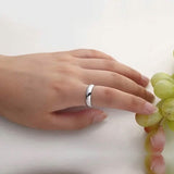 Silver Tone Classic Domed Wedding Band Ring Rings - Tophatter Daily Deals