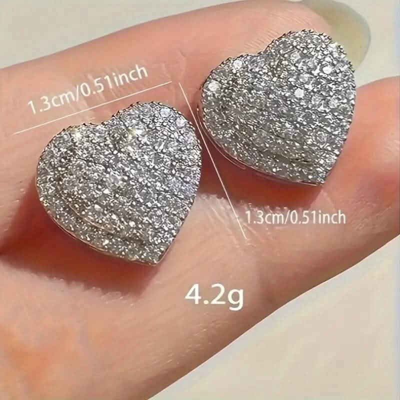 Elegant Heart-Shaped Zirconia Stud Earrings Earrings - Tophatter Daily Deals