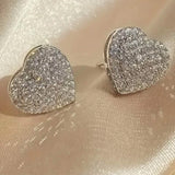 Elegant Heart-Shaped Zirconia Stud Earrings Earrings - Tophatter Daily Deals