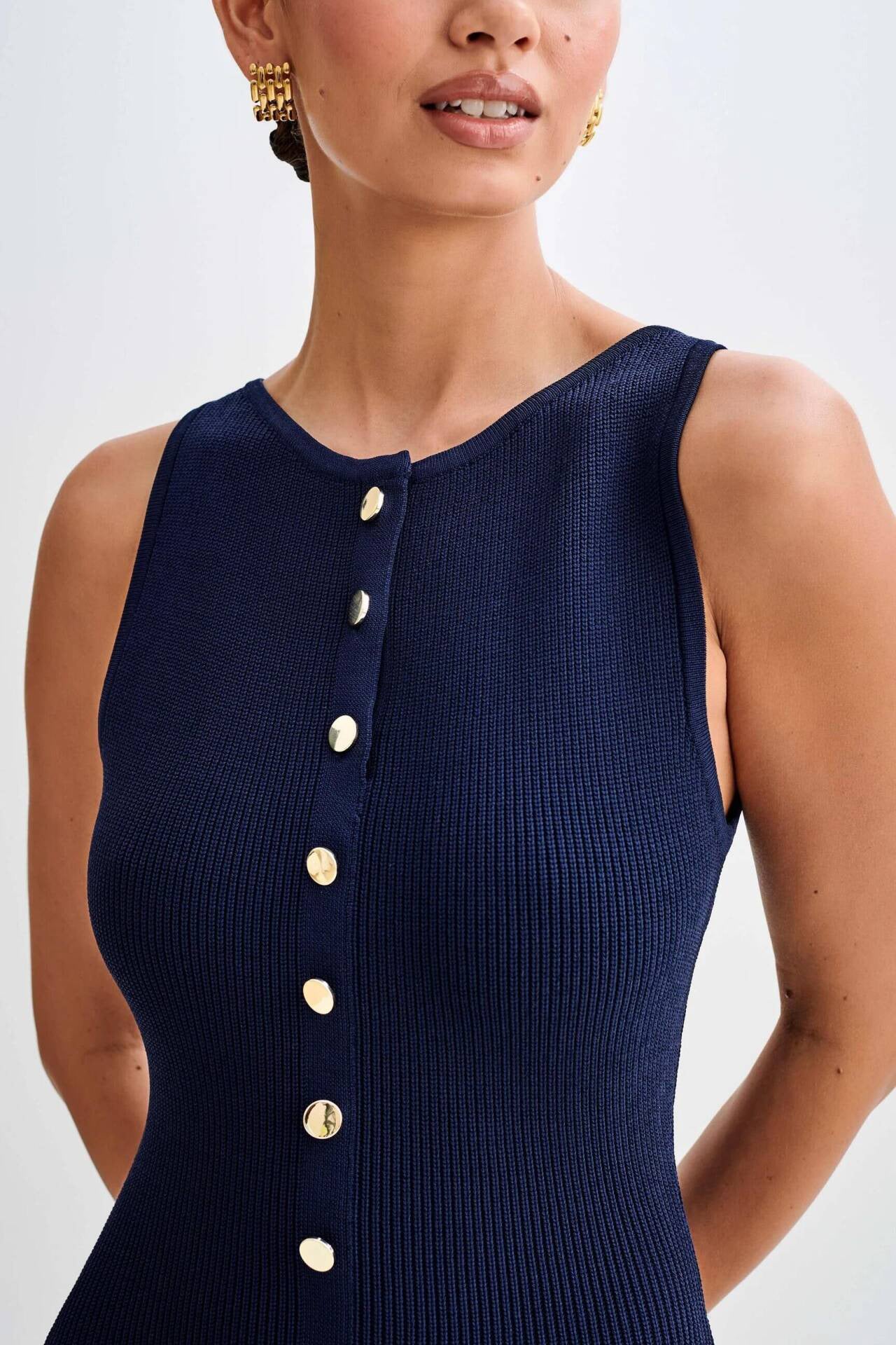Elegant Lady Knitted Long Dresses Sleeveless Dresses - Tophatter Daily Deals