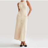 Elegant Lady Knitted Long Dresses Sleeveless Dresses - Tophatter Daily Deals