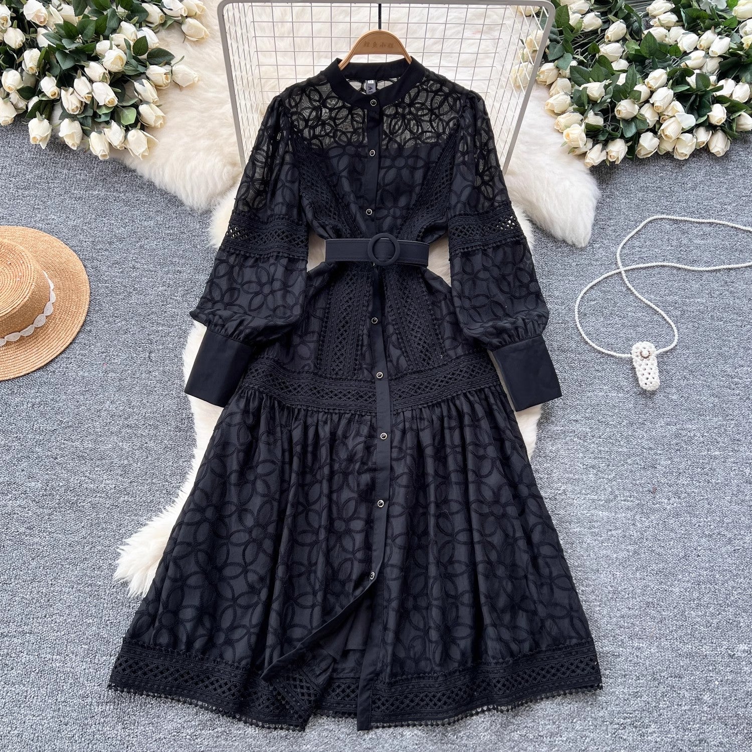 Elegant Single Breasted Party Midi Dresses Black Midi Dresses - Tophatter Daily Deals