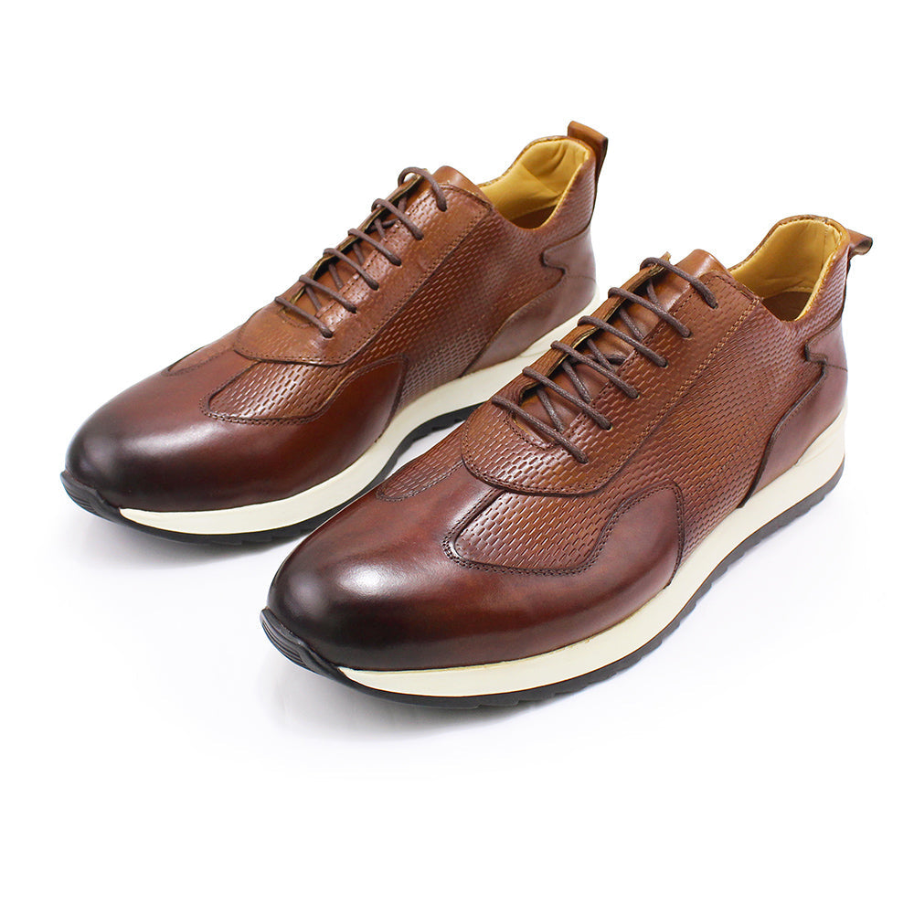 Elegant Sneakers Lace-Up Comfortable Sport Breathable Shoes Brown Men Sneakers - Tophatter Daily Deals