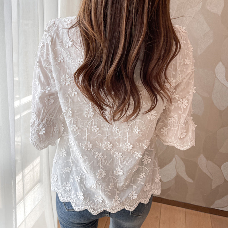 Elegant Tops Lace Women Blouses Blouses - Tophatter Daily Deals