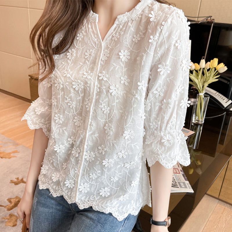 Elegant Tops Lace Women Blouses Blouses - Tophatter Daily Deals